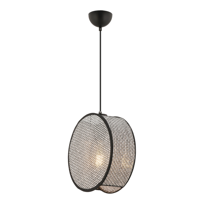Pakaramais gaismeklis uz troses BIG DRUM 1xE27/60W/230V pelēks/melns