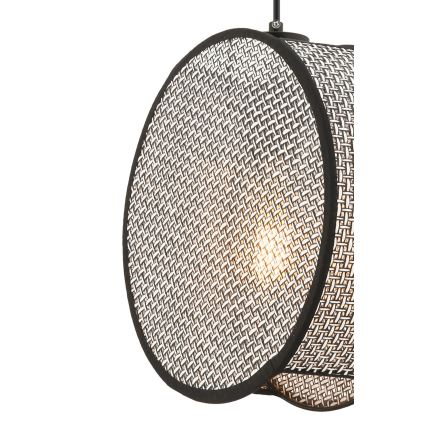 Pakaramais gaismeklis uz troses BIG DRUM 1xE27/60W/230V pelēks/melns