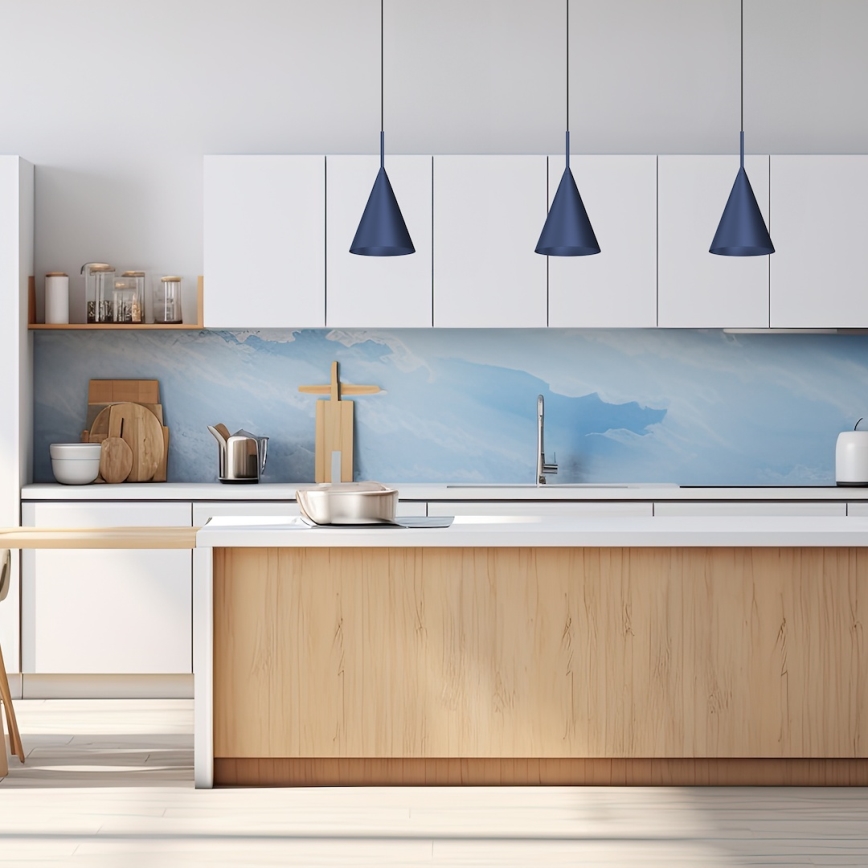 Pakaramais gaismeklis uz troses CAPITAL 1xGX53/15W/230V Ø 17 cm, zils