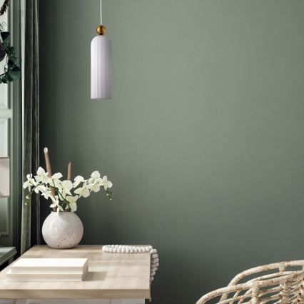 Pakaramais gaismeklis uz troses PIEGA 1xE14/40W/230V misiņš/balts