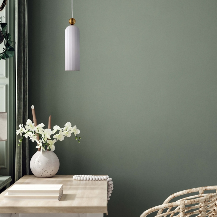 Pakaramais gaismeklis uz troses PIEGA 1xE14/40W/230V misiņš/balts