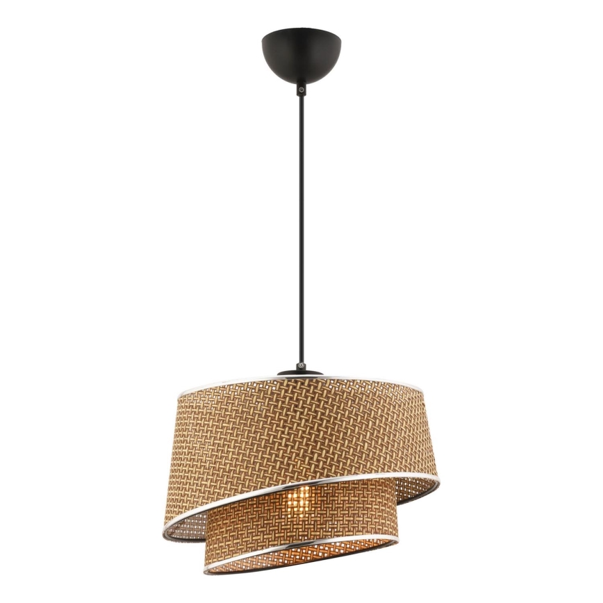 Pakaramais gaismeklis uz vada BARETTE 1xE27/60W/230V brūns/spīdīgs hroms