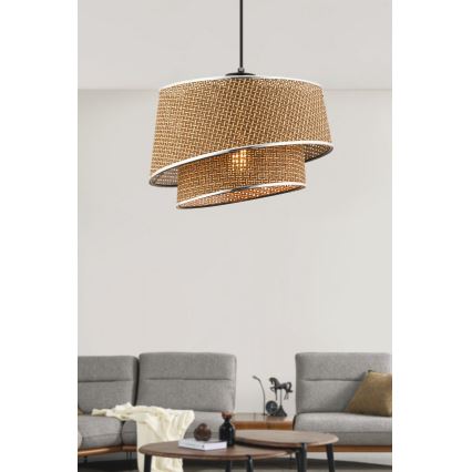 Pakaramais gaismeklis uz vada BARETTE 1xE27/60W/230V brūns/spīdīgs hroms