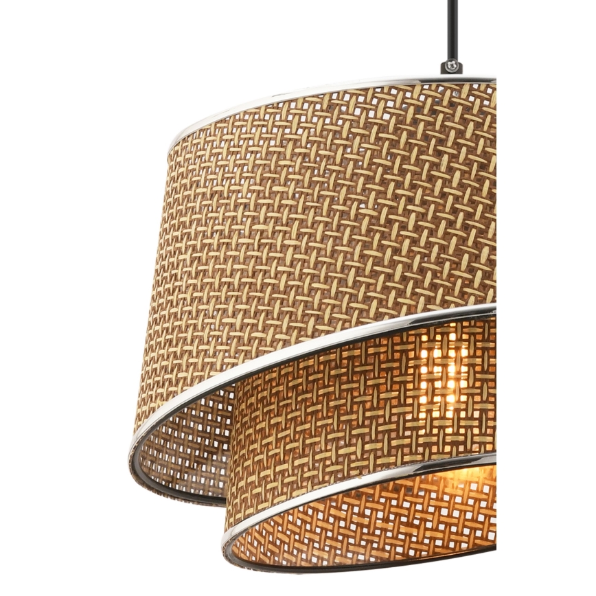 Pakaramais gaismeklis uz vada BARETTE 1xE27/60W/230V brūns/spīdīgs hroms