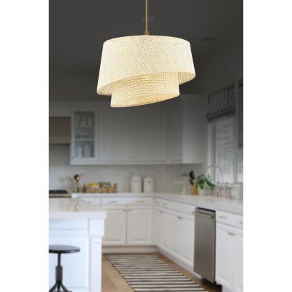 Pakaramais gaismeklis uz vada BARETTE 1xE27/60W/230V krēmkrāsains