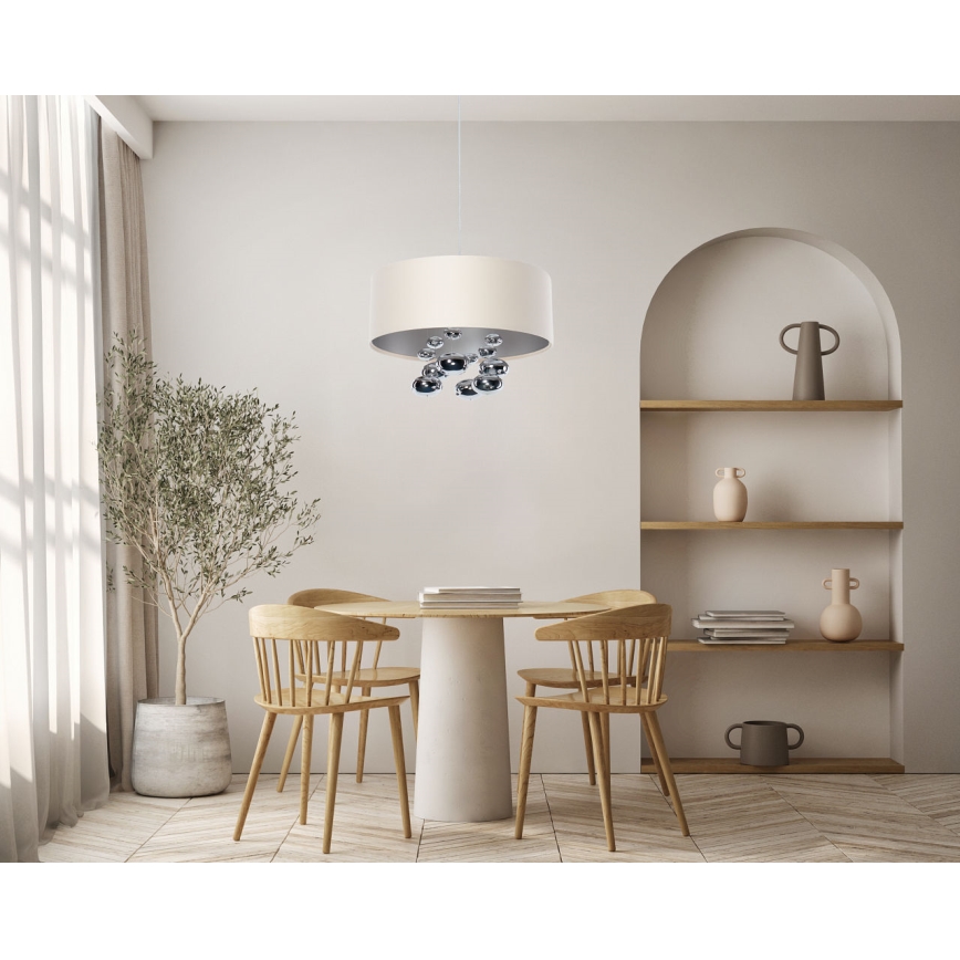 Pakaramais gaismeklis uz vada BUBBLE 1xE27/60W/230V, diam. 40 cm, bēšs
