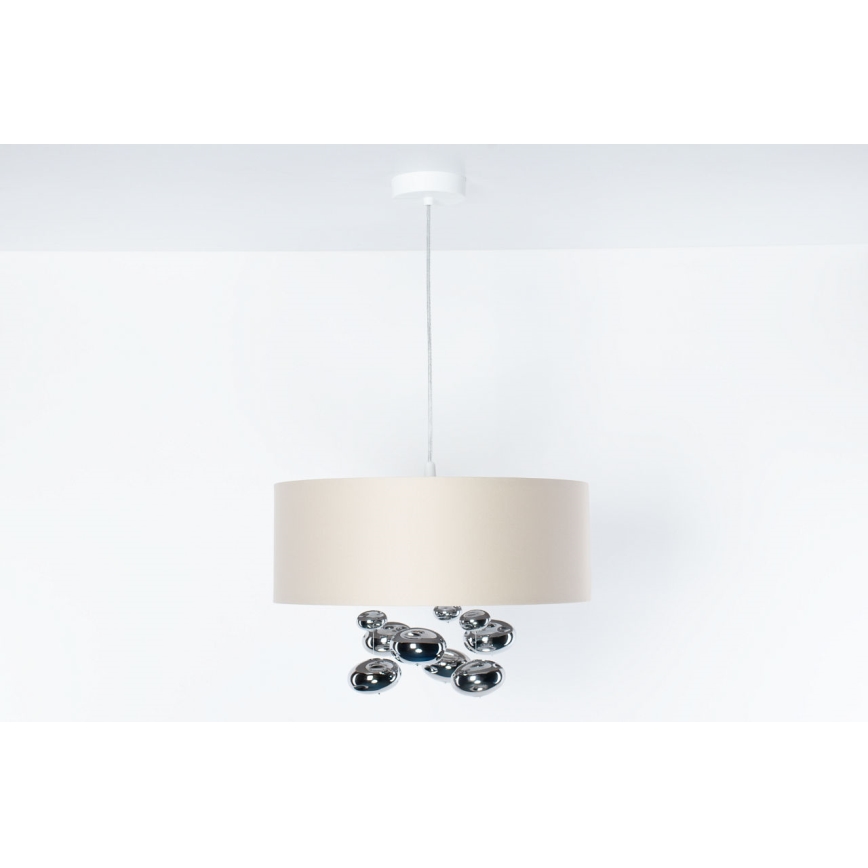 Pakaramais gaismeklis uz vada BUBBLE 1xE27/60W/230V, diam. 40 cm, bēšs