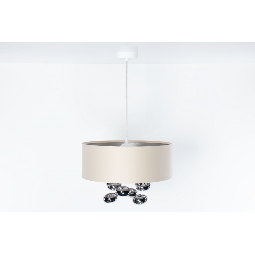 Pakaramais gaismeklis uz vada BUBBLE 1xE27/60W/230V, diam. 40 cm, bēšs