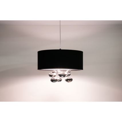 Pakaramais gaismeklis uz vada BUBBLE 1xE27/60W/230V Ø 50 cm melns
