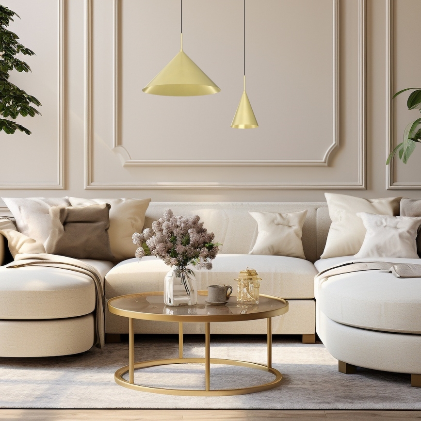 Pakaramais gaismeklis uz vada CAPITAL 1xGX53/15W/230V Ø 46 cm zelta krāsā