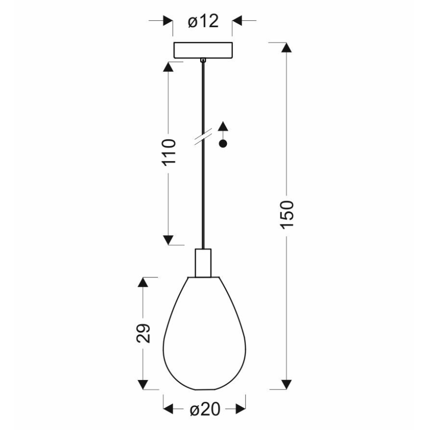 Pakaramais gaismeklis uz vada DENSO 1xG9/5W/230V, diam. 20 cm, vara/melna