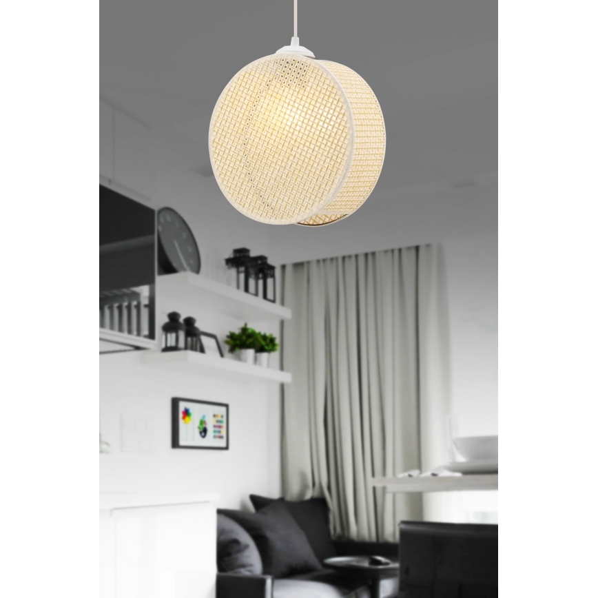 Pakaramais gaismeklis uz vada DRUM 1xE27/60W/230V, krēmkrāsas