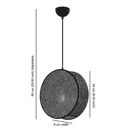 Pakaramais gaismeklis uz vada DRUM 1xE27/60W/230V, krēmkrāsas