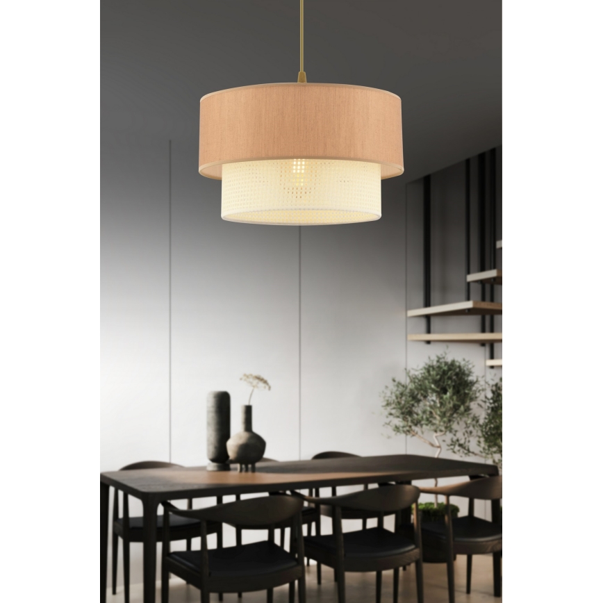 Pakaramais gaismeklis uz vada ECHO 1xE27/60W/230V brūns/krēmīgs