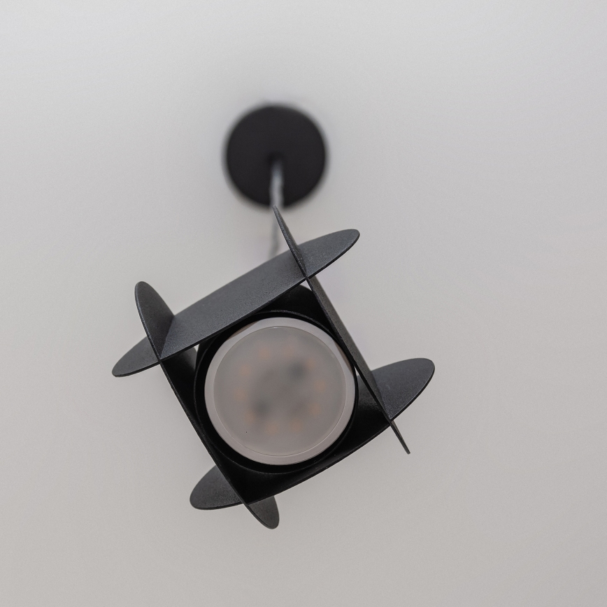 Pakaramais gaismeklis uz vada GAMBIT 1xGU10/10W/230V melns