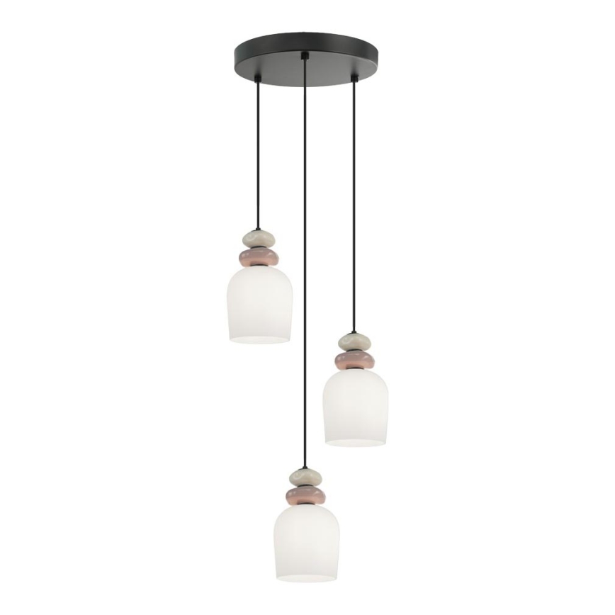 Pakaramais gaismeklis uz vada HILDA 3xE14/40W/230V melns/brūns