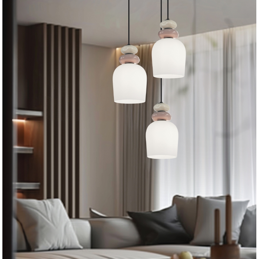 Pakaramais gaismeklis uz vada HILDA 3xE14/40W/230V melns/brūns