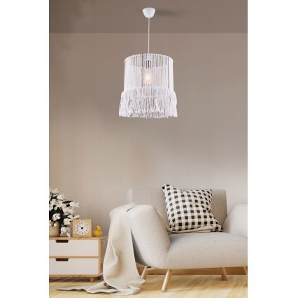 Pakaramais gaismeklis uz vada NESS MACRAME 1xE27/40W/230V balts