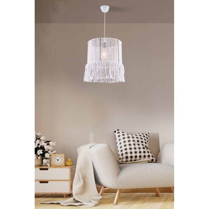 Pakaramais gaismeklis uz vada NESS MACRAME 1xE27/40W/230V balts
