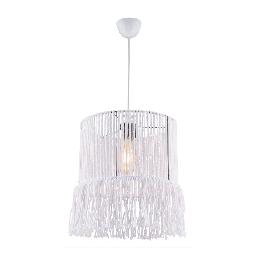 Pakaramais gaismeklis uz vada NESS MACRAME 1xE27/40W/230V balts