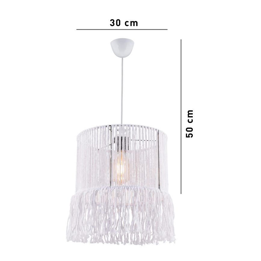 Pakaramais gaismeklis uz vada NESS MACRAME 1xE27/40W/230V balts