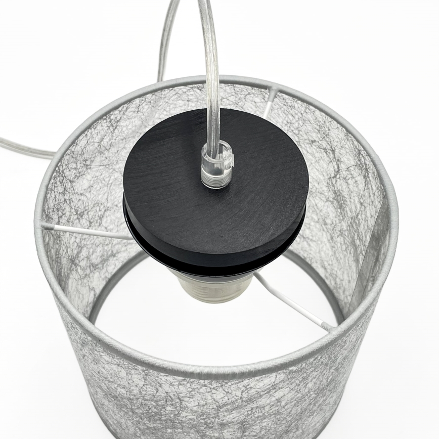 Pakaramais gaismeklis uz vada ROSA 1xE27/60W/230V melns/pelēks