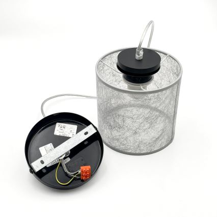 Pakaramais gaismeklis uz vada ROSA 1xE27/60W/230V melns/pelēks