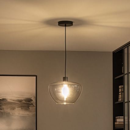 Pakaramais gaismeklis uz vada SEVENTIES E27/40W/230V dūmaina/pelēka