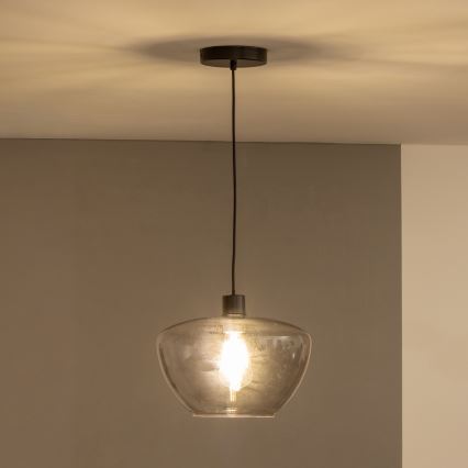 Pakaramais gaismeklis uz vada SEVENTIES E27/40W/230V dūmaina/pelēka