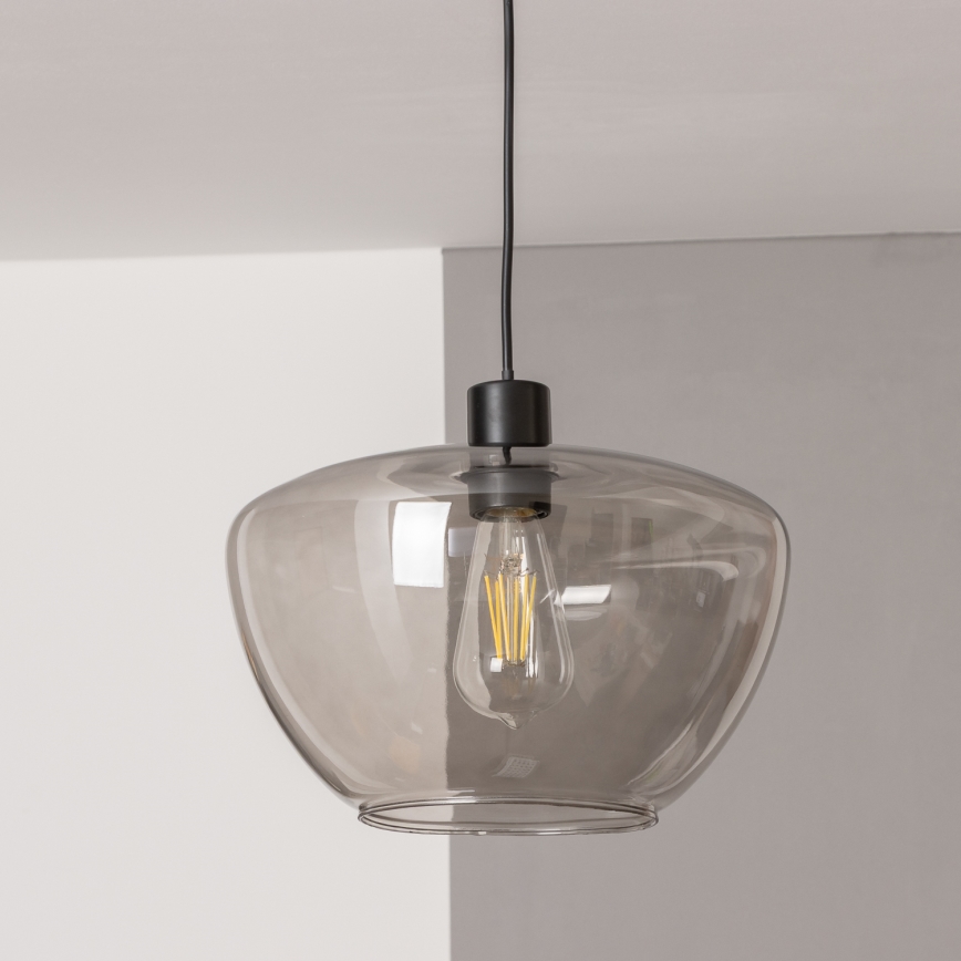 Pakaramais gaismeklis uz vada SEVENTIES E27/40W/230V dūmaina/pelēka