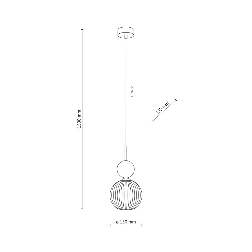 Pakaramais gaismeklis uz vada SOPHIA 1xE14/10W/230V melns/zaļš/dūmaina bēša