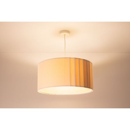 Pakaramais gaismeklis uz vada STRIPES 1xE27/60W/230V Ø 60 cm krēmkrāsains