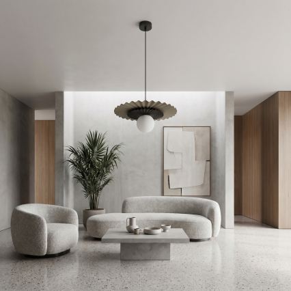 Pakaramais gaismeklis uz vada UMBRA 1xG9/8W/230V melns/bēšs