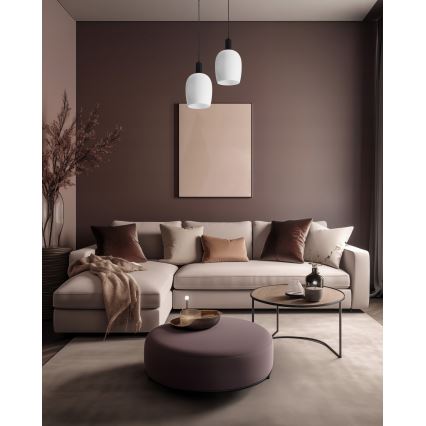 Pakaramais gaismeklis uz vada WOLKEN 1xE27/40W/230V balts/melns