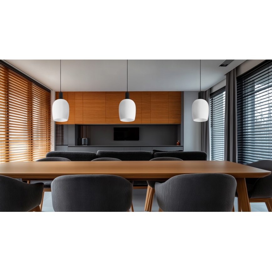 Pakaramais gaismeklis uz vada WOLKEN 1xE27/40W/230V balts/melns