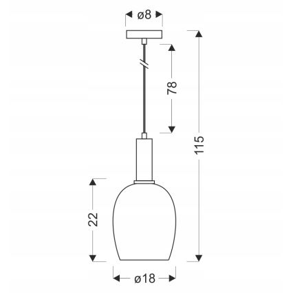 Pakaramais gaismeklis uz vada WOLKEN 1xE27/40W/230V balts/melns