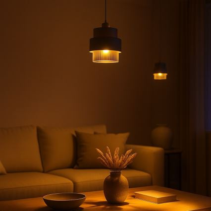 Pakaramais gaismeklis VALENTINO 1xE27/15W/230V bēšs/caurspīdīgs