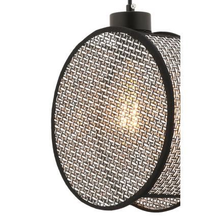 Pakaramais lukturis ar vadu DRUM 1xE27/60W/230V pelēks/melns