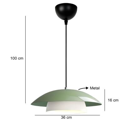 Pakaramais lukturis ar vadu MOONLIGH 1xE27/40W/230V zaļš