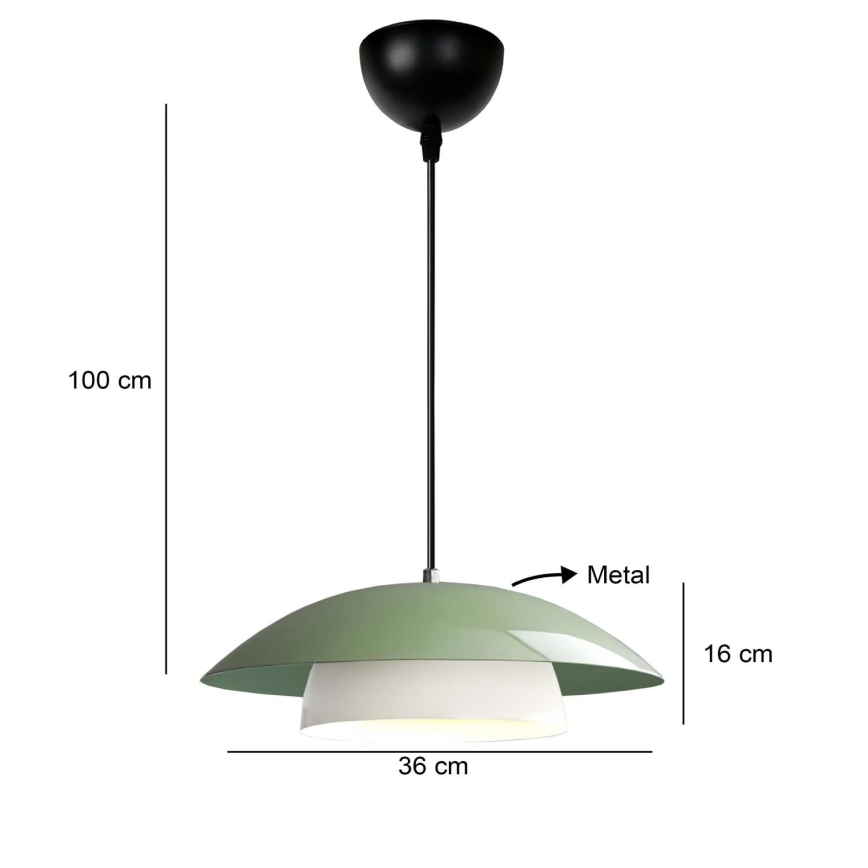 Pakaramais lukturis ar vadu MOONLIGH 1xE27/40W/230V zaļš