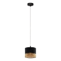 Pakaramais lukturis ar vadu PAGLIA 1xE27/15W/230V melns/ratāns