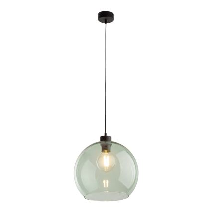 Pakaramais lukturis CUBUS uz vada 1xE27/15W/230V melns/dūmakaini zaļš