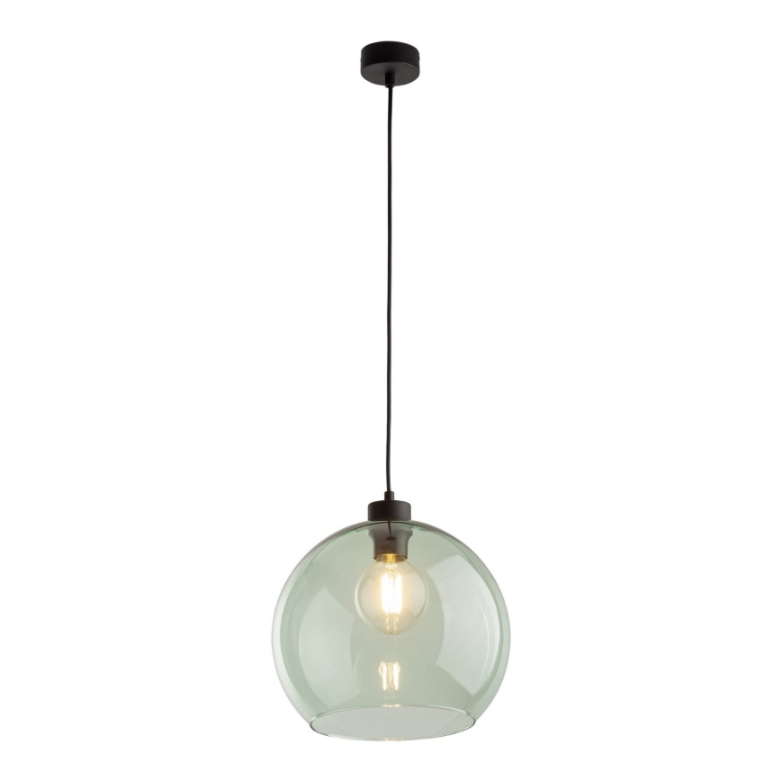 Pakaramais lukturis CUBUS uz vada 1xE27/15W/230V melns/dūmakaini zaļš
