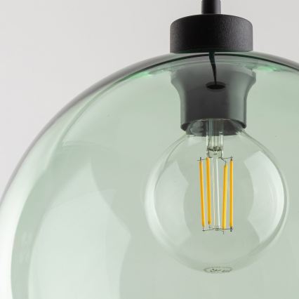 Pakaramais lukturis CUBUS uz vada 1xE27/15W/230V melns/dūmakaini zaļš