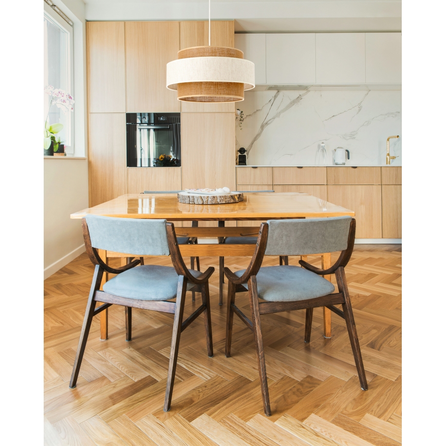 Pakaramais lukturis uz vada BOHO 1xE27/60W/230V Ø 40 cm krēmkrāsas/džuta