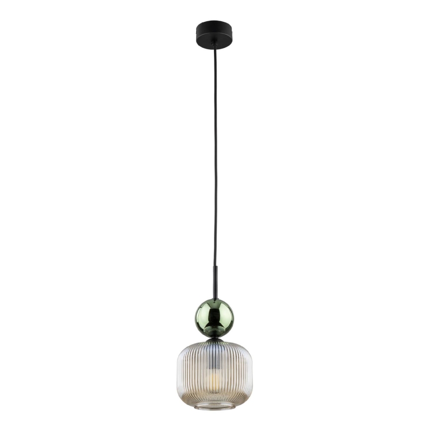 Pakaramais lukturis uz vada SOPHIA 1xE14/10W/230V melns/zaļš/dūmakains bēšs
