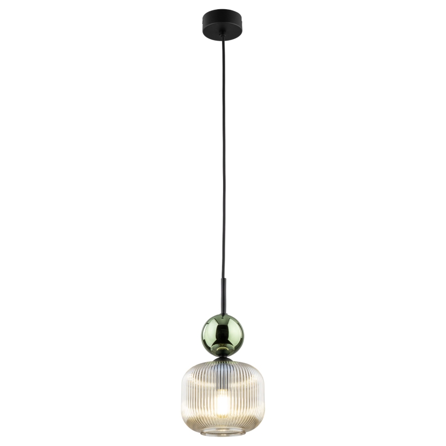 Pakaramais lukturis uz vada SOPHIA 1xE14/10W/230V melns/zaļš/dūmakains bēšs