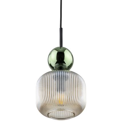Pakaramais lukturis uz vada SOPHIA 1xE14/10W/230V melns/zaļš/dūmakains bēšs