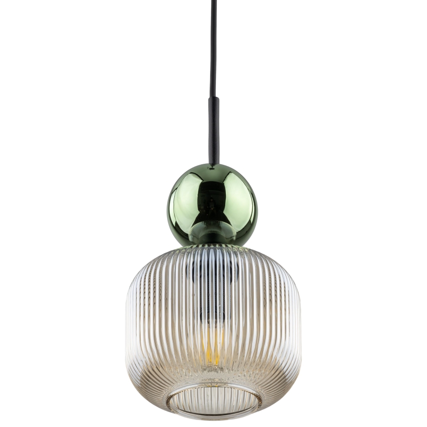 Pakaramais lukturis uz vada SOPHIA 1xE14/10W/230V melns/zaļš/dūmakains bēšs