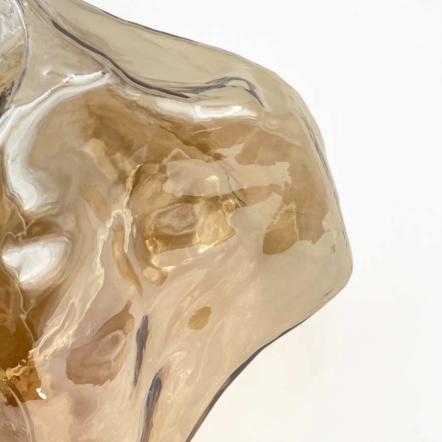 Pakaramais lustrs CRISTAL uz vada 1xE14/15W/230V, misiņš/dūmakaini bēšs